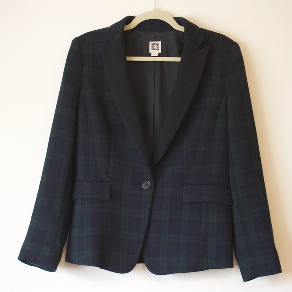 Vintage | Blue and Green Tartan Blazer - Picture 1 of 7